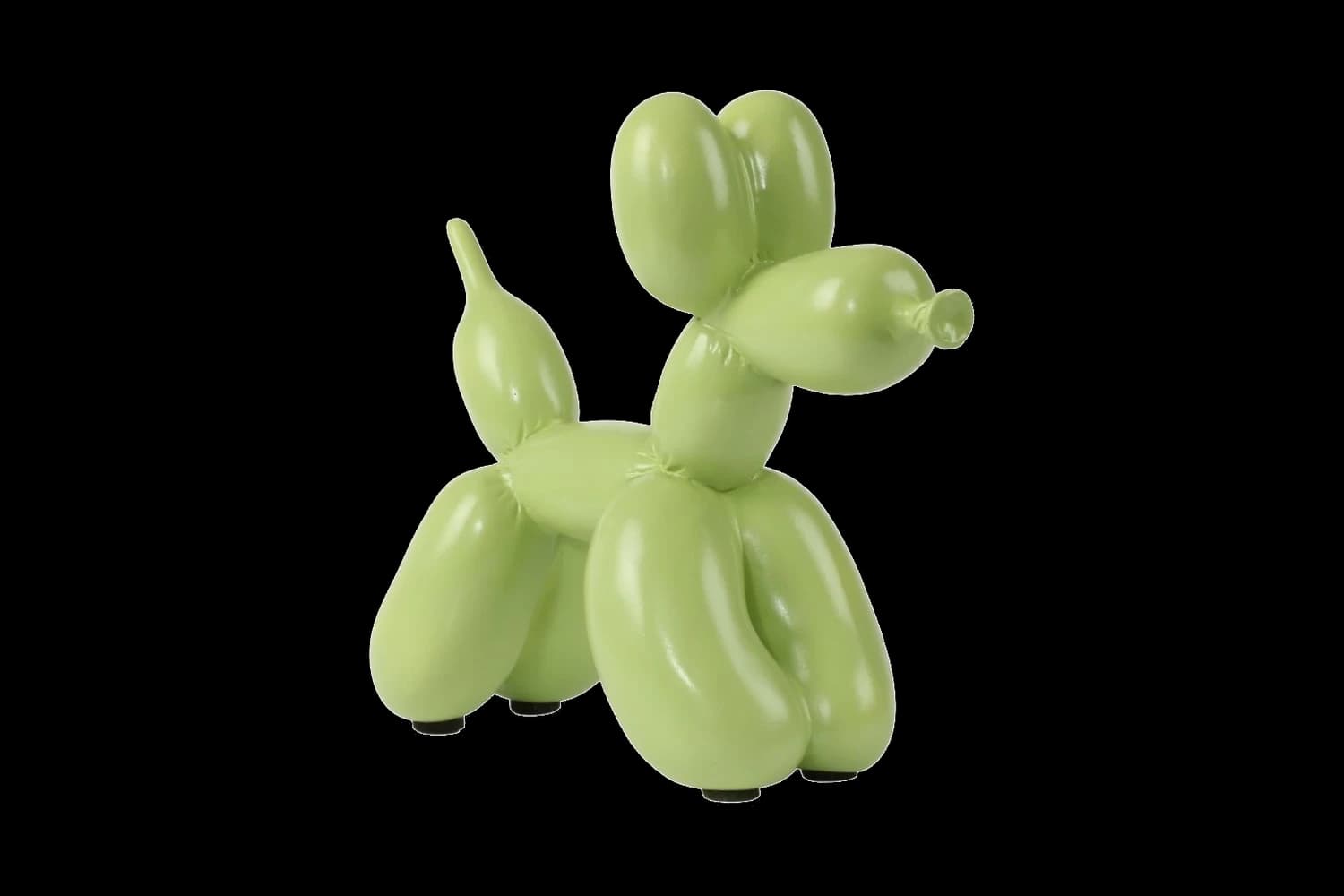 Apple Green balloon dog sculpture, 18 cm, hand-painted by Yappiedogs