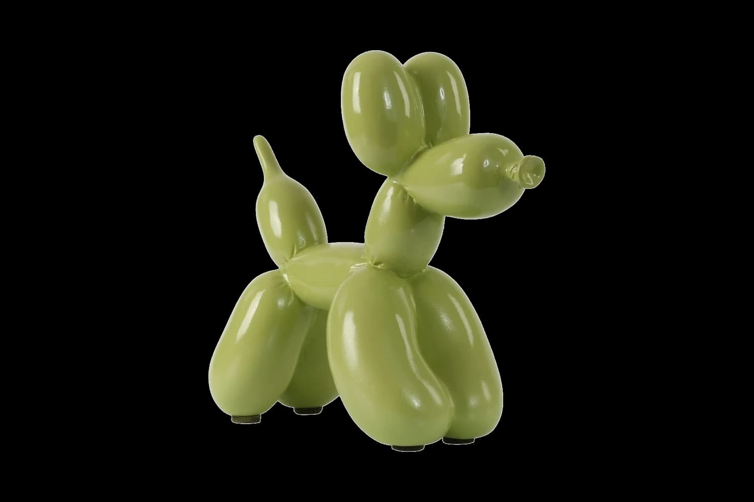 Kiwi Green balloon dog sculpture, 18 cm, hand-painted by Yappiedogs