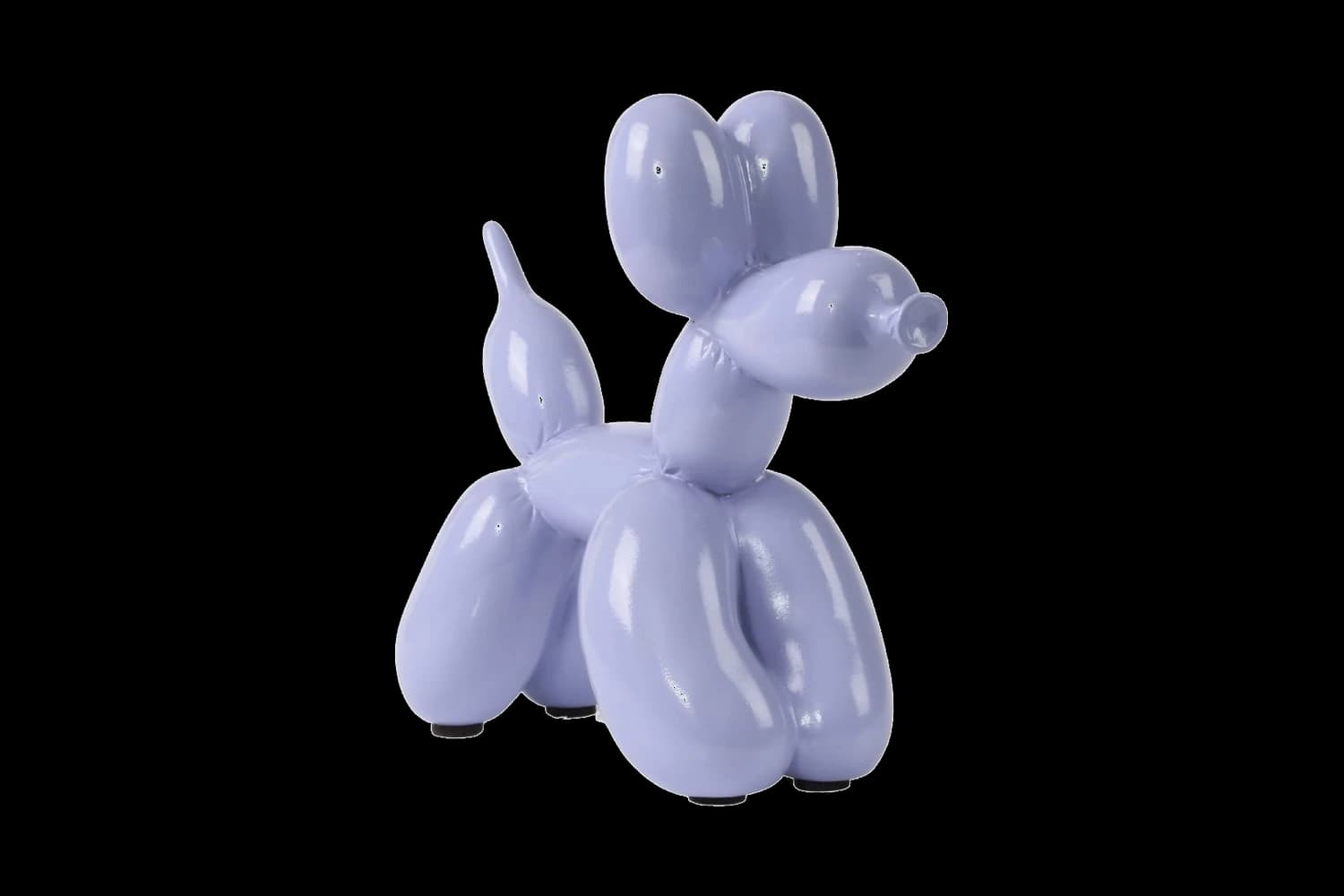 Lilac balloon dog sculpture, 18 cm, hand-painted by Yappiedogs