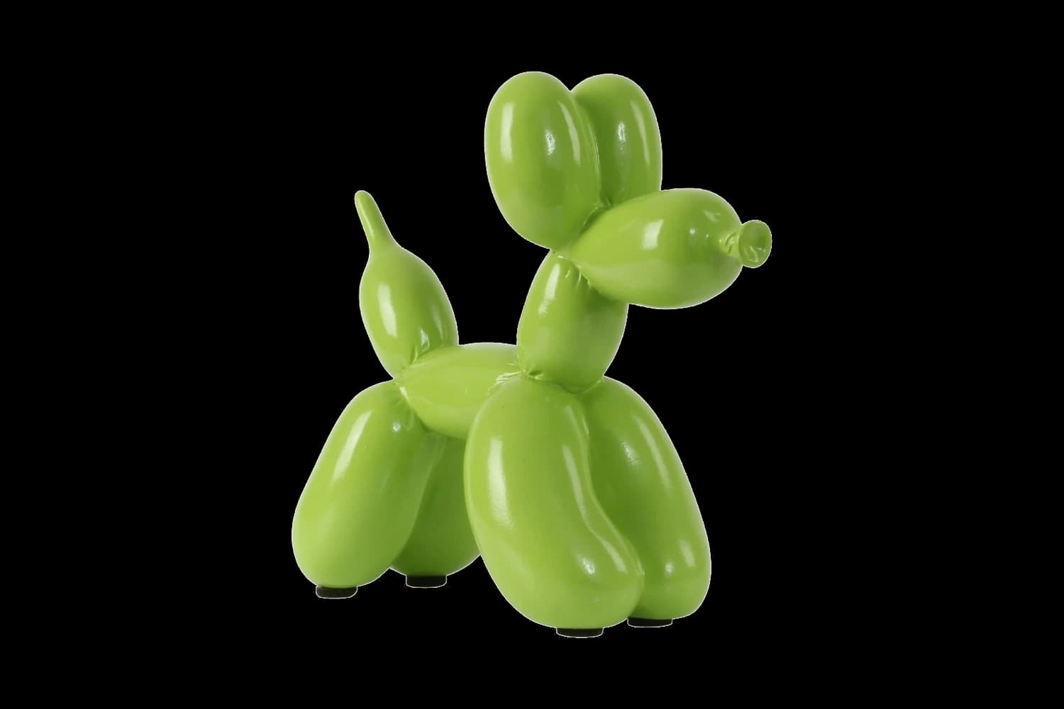 Lime Green balloon dog sculpture, 18 cm, hand-painted by Yappiedogs