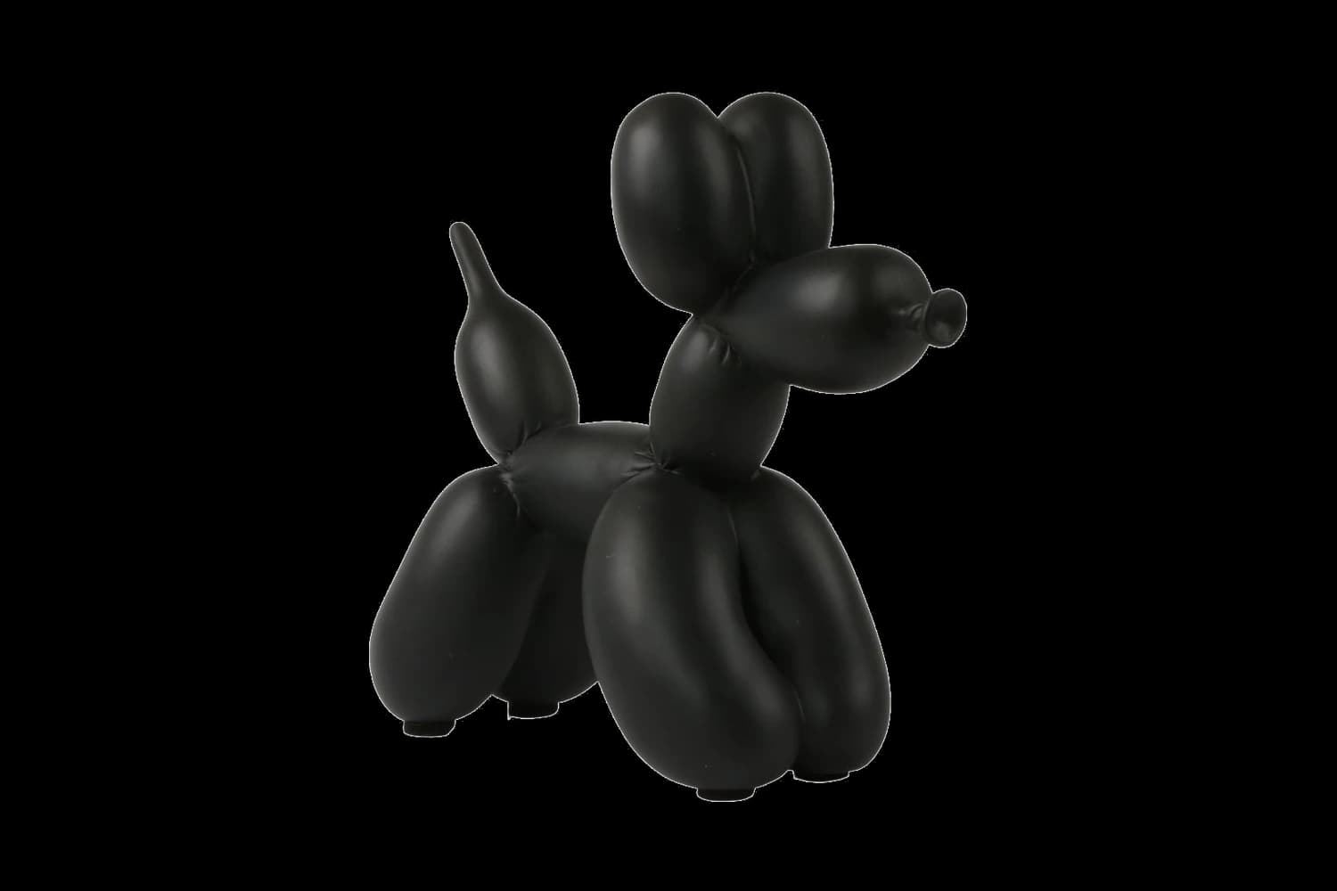 Matte Black balloon dog sculpture, 18 cm, hand-painted by Yappiedogs