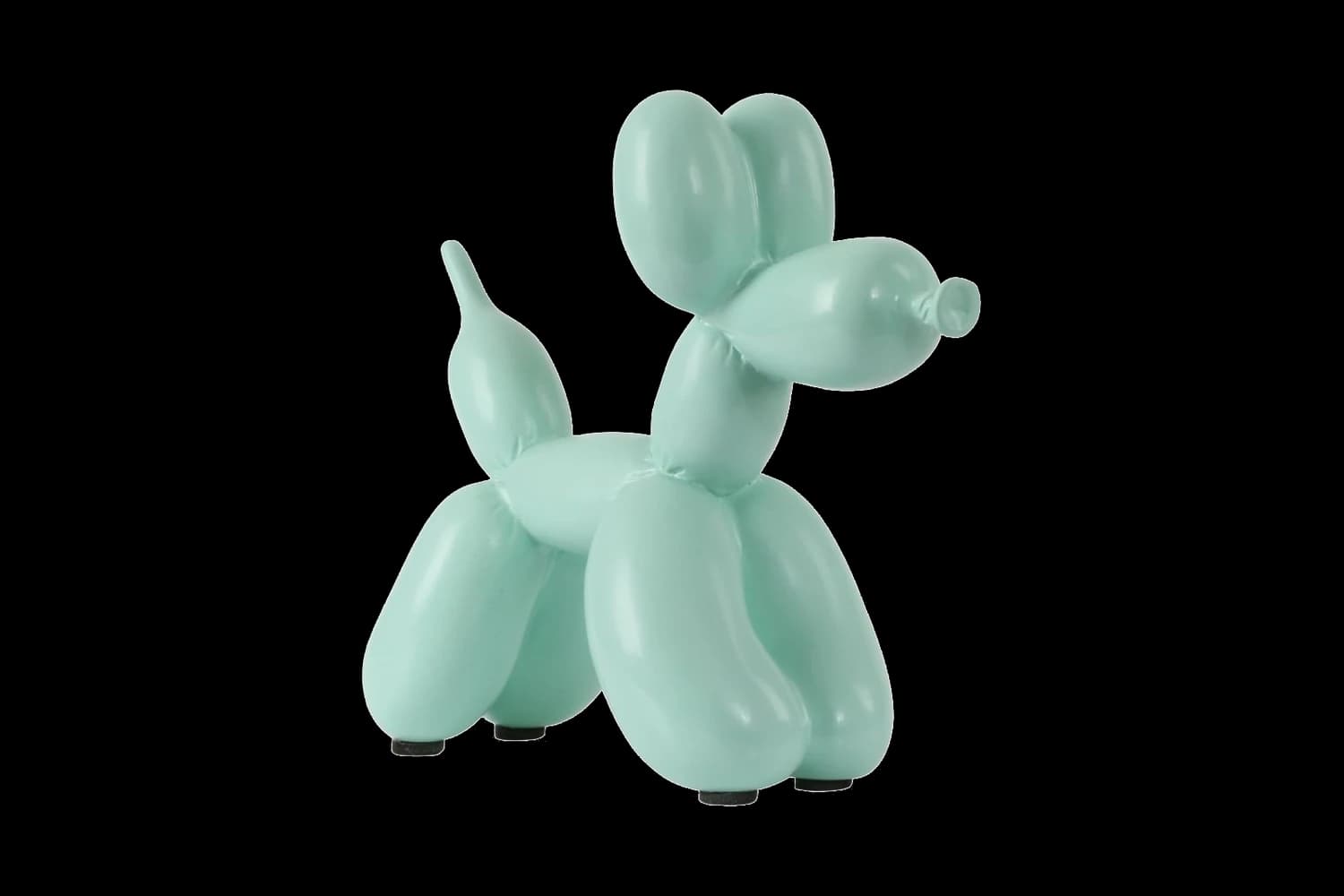 Mint balloon dog sculpture, 18 cm, hand-painted by Yappiedogs