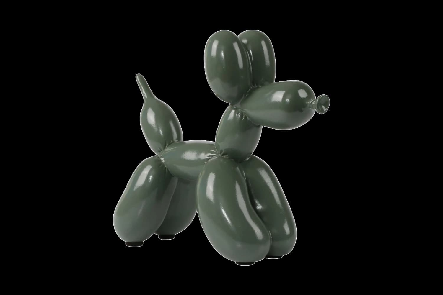 Sage balloon dog sculpture, 18 cm, hand-painted by Yappiedogs