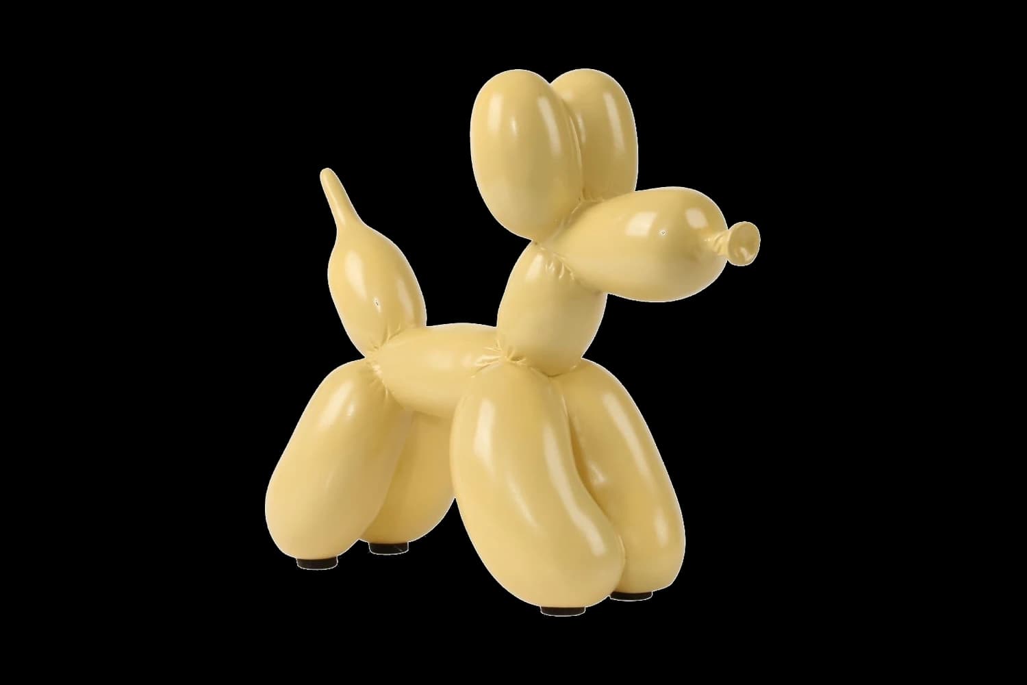 Sunflower Yellow balloon dog sculpture, 18 cm, hand-painted by Yappiedogs